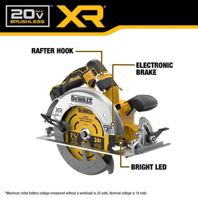 DEWALT DCS590B depth 2-9/16 inches at 90 degrees for deep cuts.