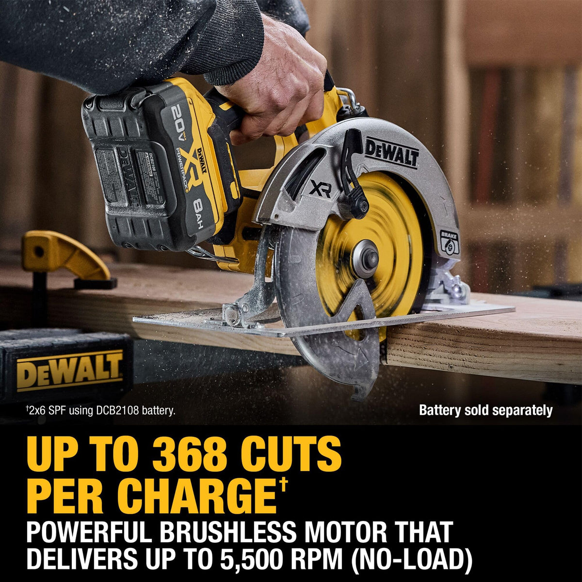 DEWALT DCS590B compact cordless design with efficient operation and reduced noise.