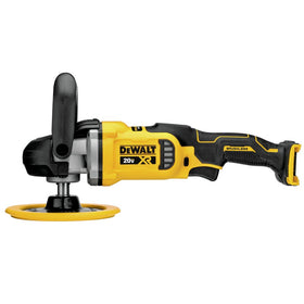 DEWALT polisher variable-speed dial for precise control across applications.