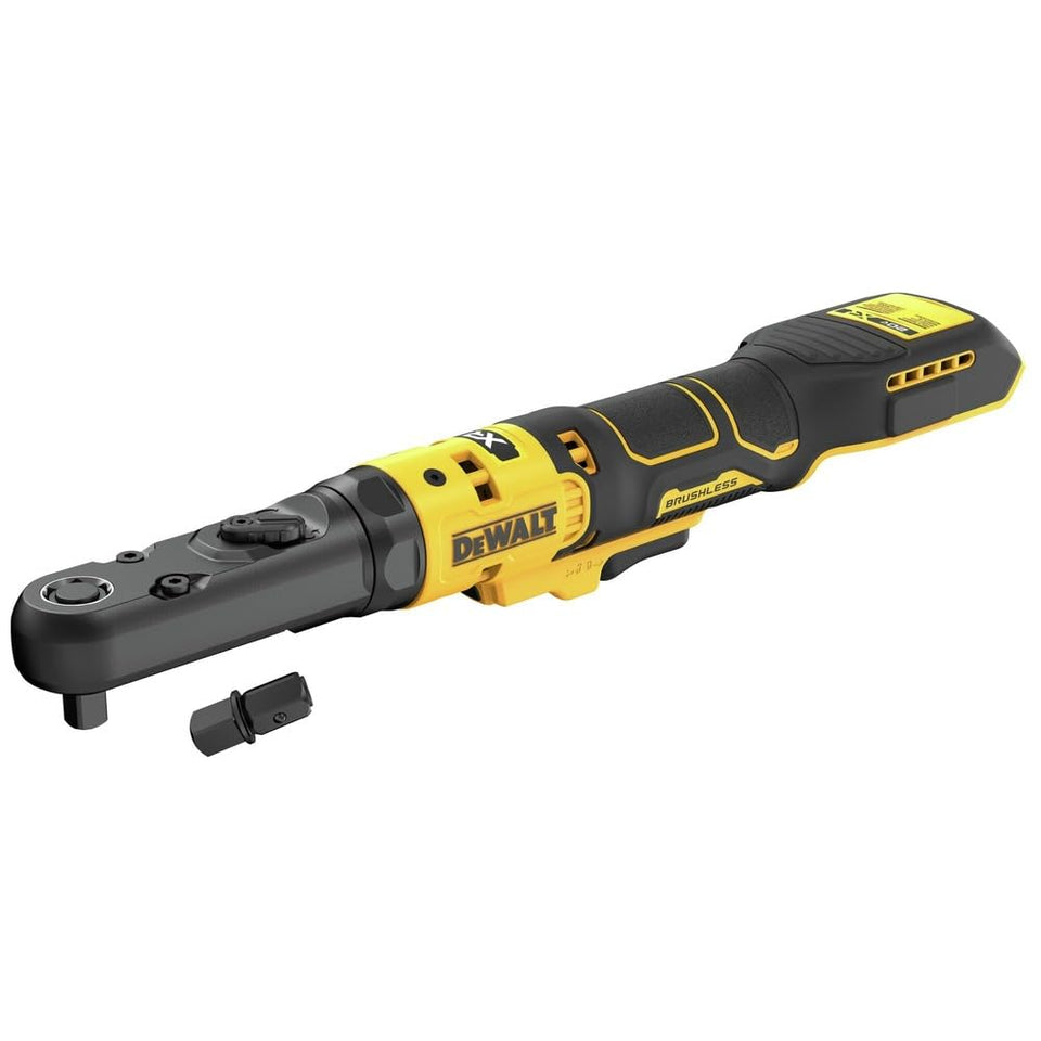 DEWALT cordless ratchet with interchangeable 3/8in and 1/2in drives