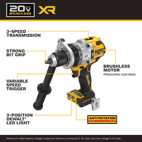 DEWALT hammer drill with all-metal transmission for durability