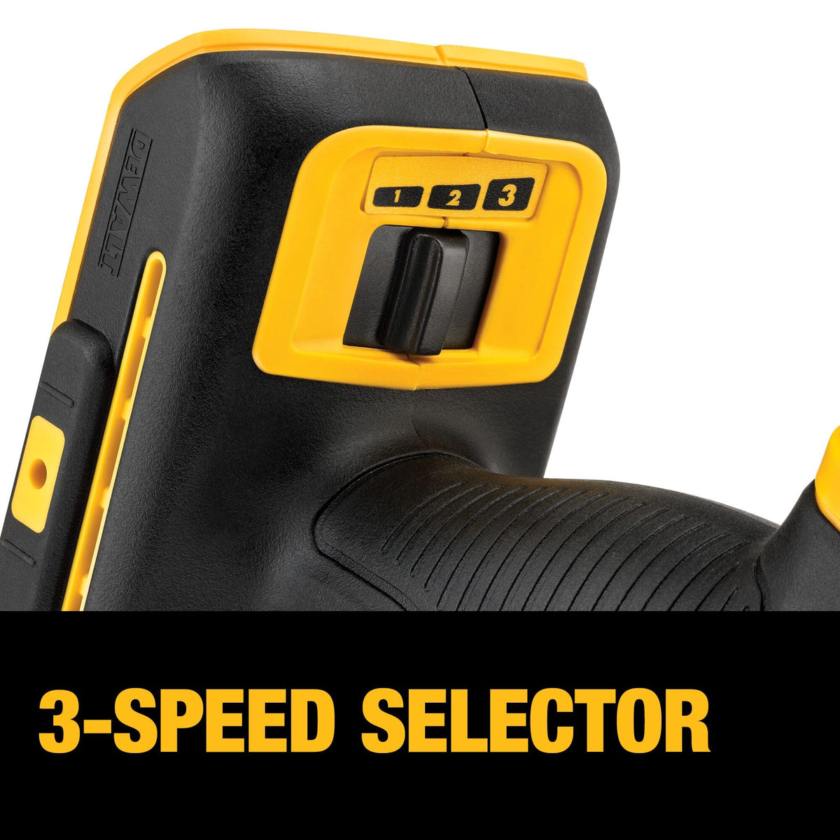DEWALT quick-change system enables tool-free blade swaps.