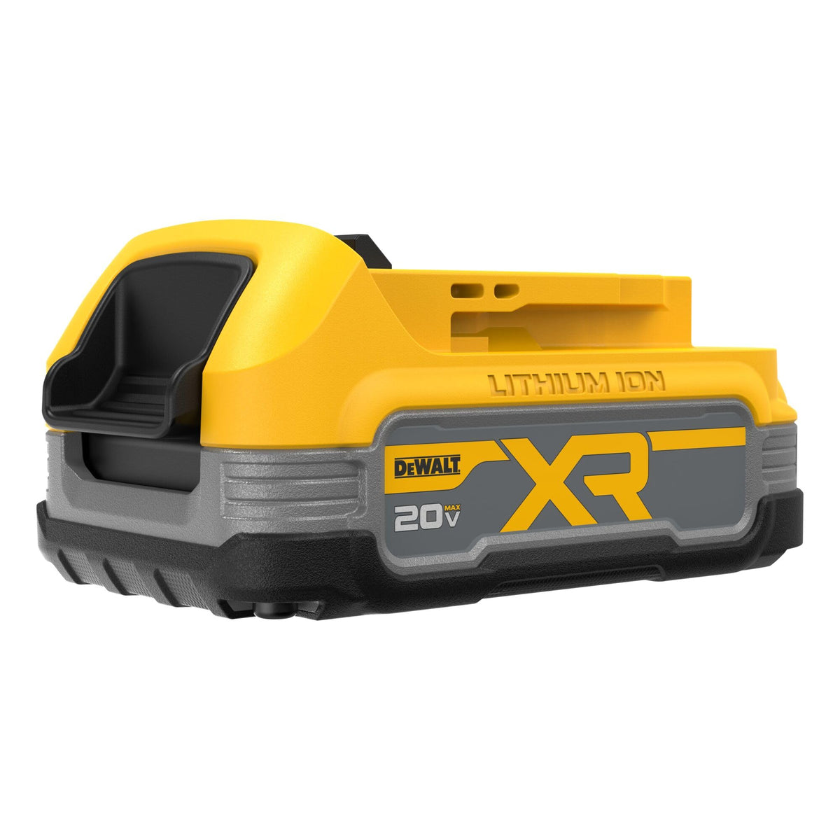 DEWALT 20V MAX XR PowerSTACK battery front view highlighting compact power