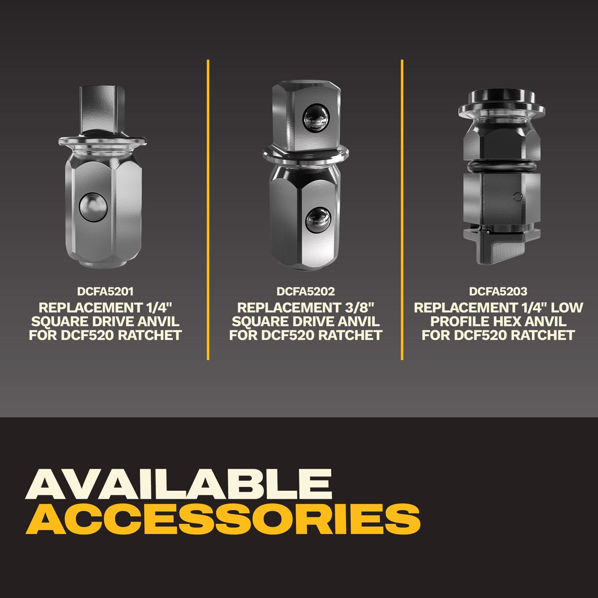 DEWALT 20V Max XR sealed head ratchet LED illuminates tight workspaces.