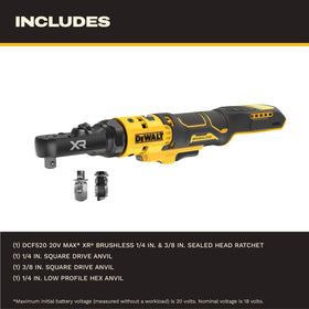 DEWALT 20V Max XR sealed head ratchet with 3/8 drive handles larger fasteners.