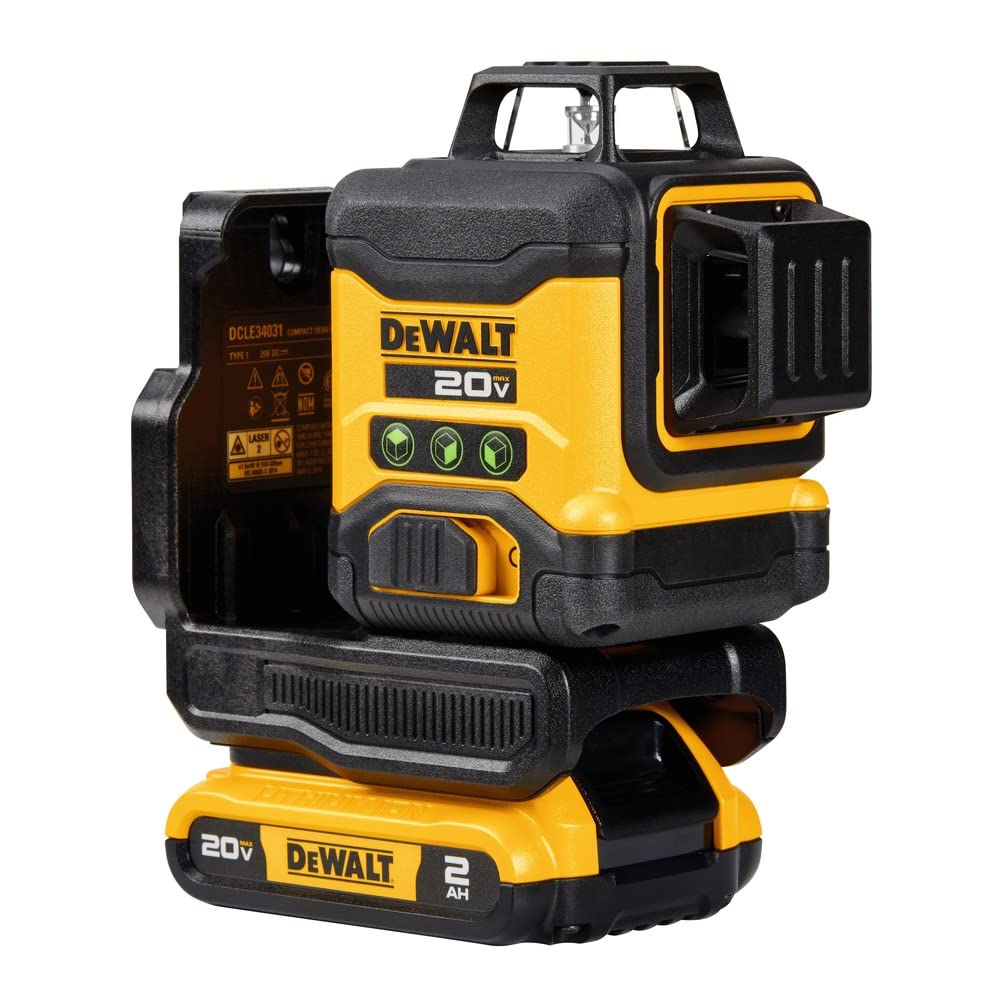 DEWALT 3x360 green cross-lines display for versatile alignment across spaces