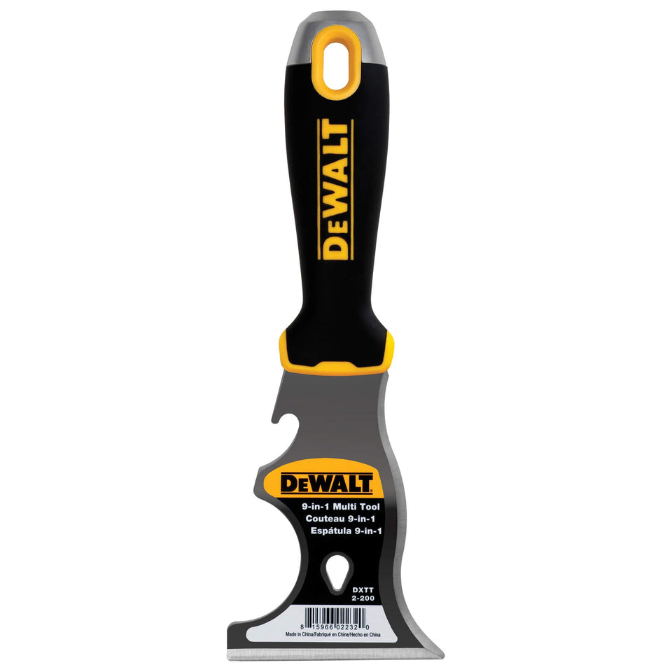 DEWALT 9-in-1 painter's tool front view for all-in-one drywall tasks