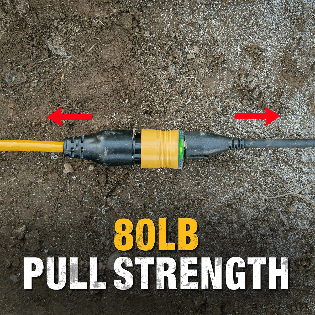 DEWALT amber LED indicates outlet power for quick status checks