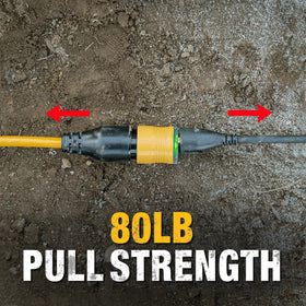 DEWALT amber LED indicates outlet power for quick status checks