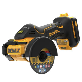 DEWALT angle grinder LED light improves visibility in dim workspaces