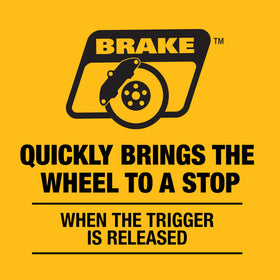 DEWALT grinder shown performing metal grinding tasks.