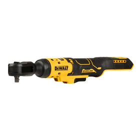 DEWALT ATOMIC 20V Max cordless ratchet with 3/8-inch drive for tight spaces and versatile fastening.