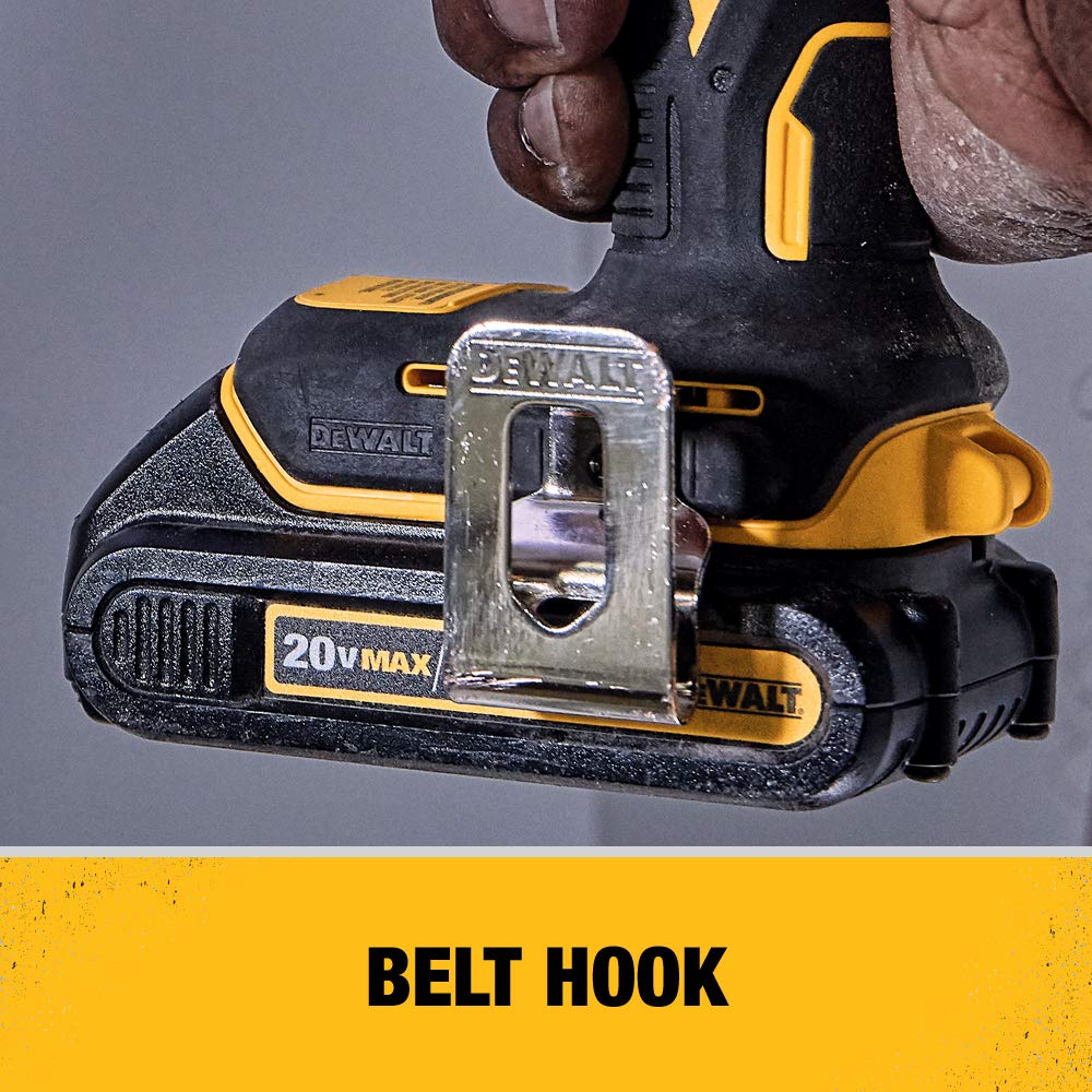 DEWALT Atomic 20V Max impact driver 1/4-inch chuck enables quick bit changes.