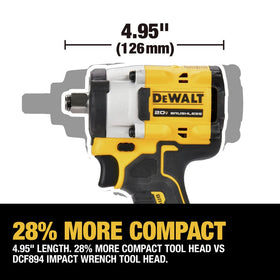 DEWALT Atomic 20V durable housing resists oil and solvents on job sites.