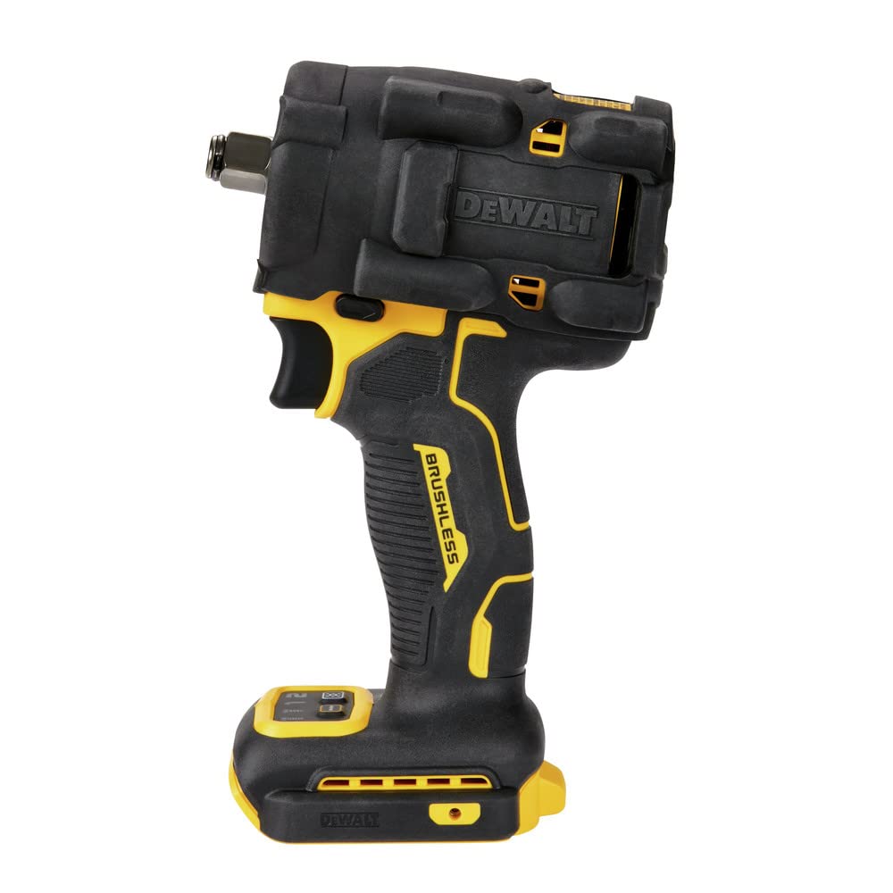 DEWALT Atomic 20V with LED work light improves visibility in dim spaces.