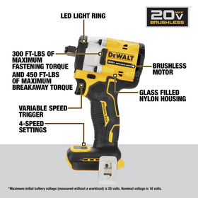 DEWALT Atomic 20V timber screw mode optimizes wood fastening speed.