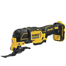 DEWALT DCS354B in action with an angled cut illustrating versatile control
