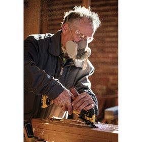 DEWALT tool in use on a project, showing practical cutting capability