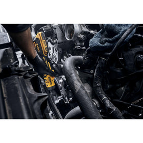 DEWALT ATOMIC 20V Max ratchet with LED work light for better visibility on dark jobs.