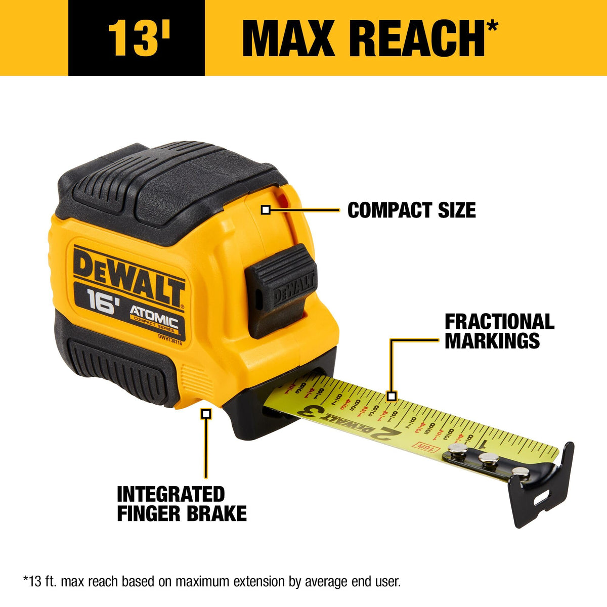 DEWALT Atomic Compact grip highlighting ergonomic handling for comfort.