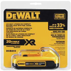 DEWALT 3-LED fuel gauge clearly shows charge status at a glance.