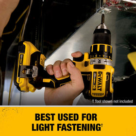 DEWALT charging setup highlighting a 35-minute quick-charge capability.