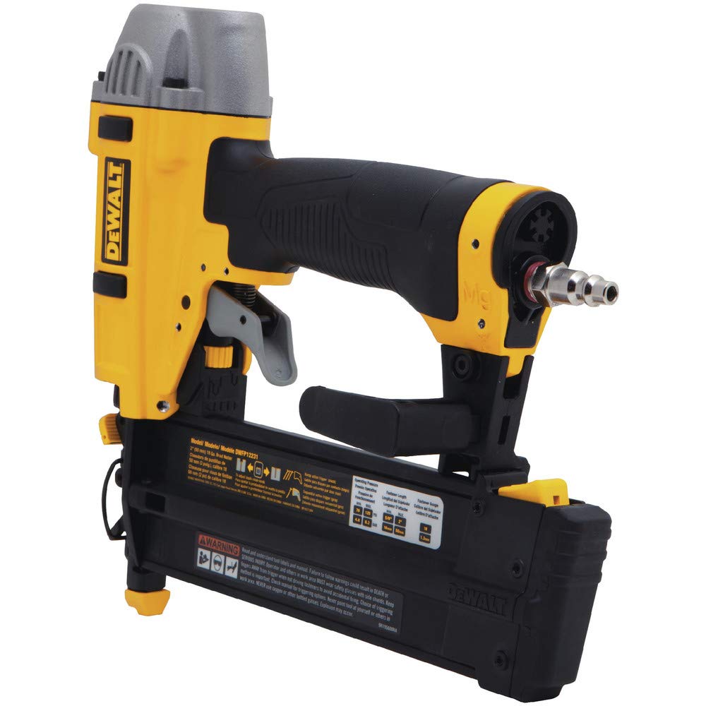 Tool-free depth adjustment on the DEWALT Brad Nailer for precise nail heads.