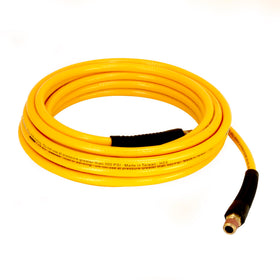 DeWalt braided polyurethane air hose ends with 1/4 inch NPT fittings for reliable connections.