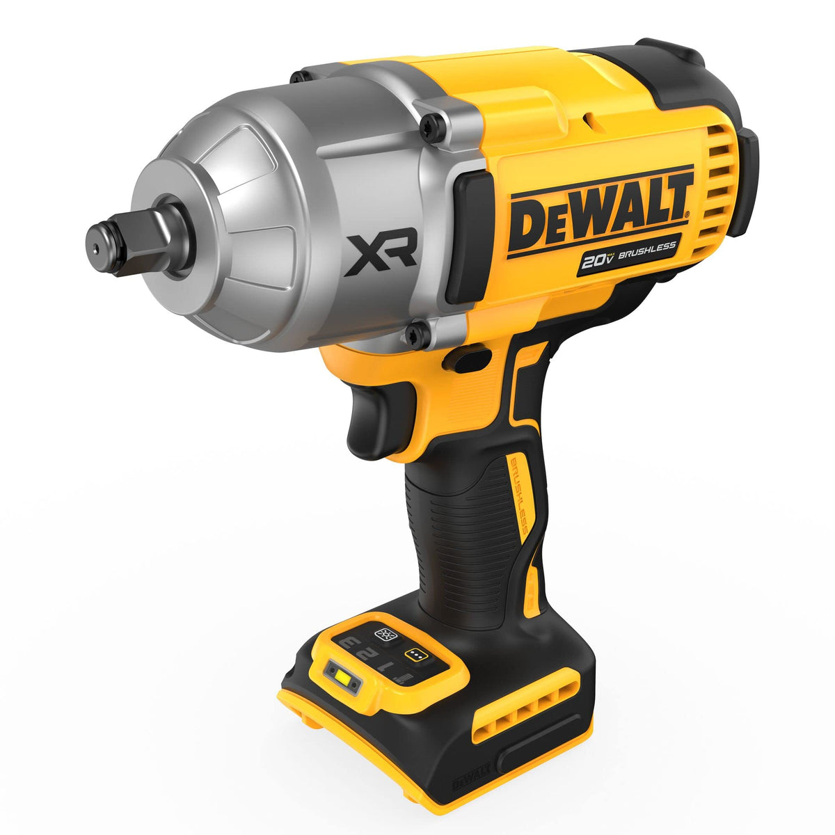 DEWALT brushless motor close-up emphasizing efficiency and durability