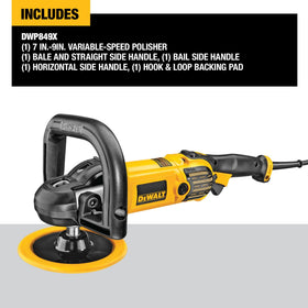 DEWALT DWP849X polisher variable speed dial for precise finishes