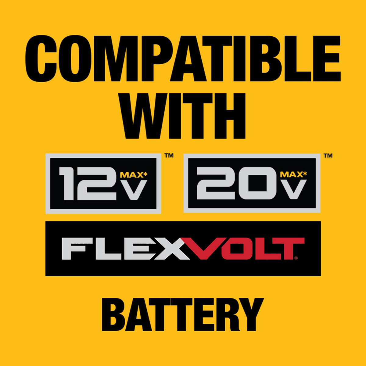 DEWALT DCB1106 charger battery compatibility with 12V, 20V, FLEXVOLT packs