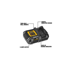 DEWALT DCB1106 charger side view highlights portable profile and handling