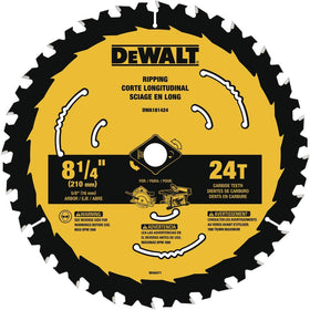 DEWALT circular saw blade 8-1/4 inch with 24 teeth for precise framing cuts