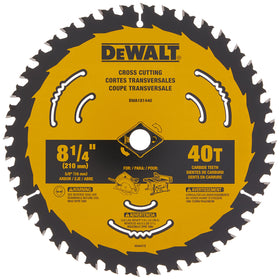 DEWALT 8-1/4 inch blade cross-cutting for clean, precise boards
