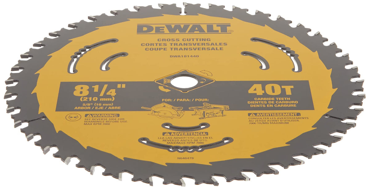 DEWALT thin kerf design enables smoother cuts with less effort