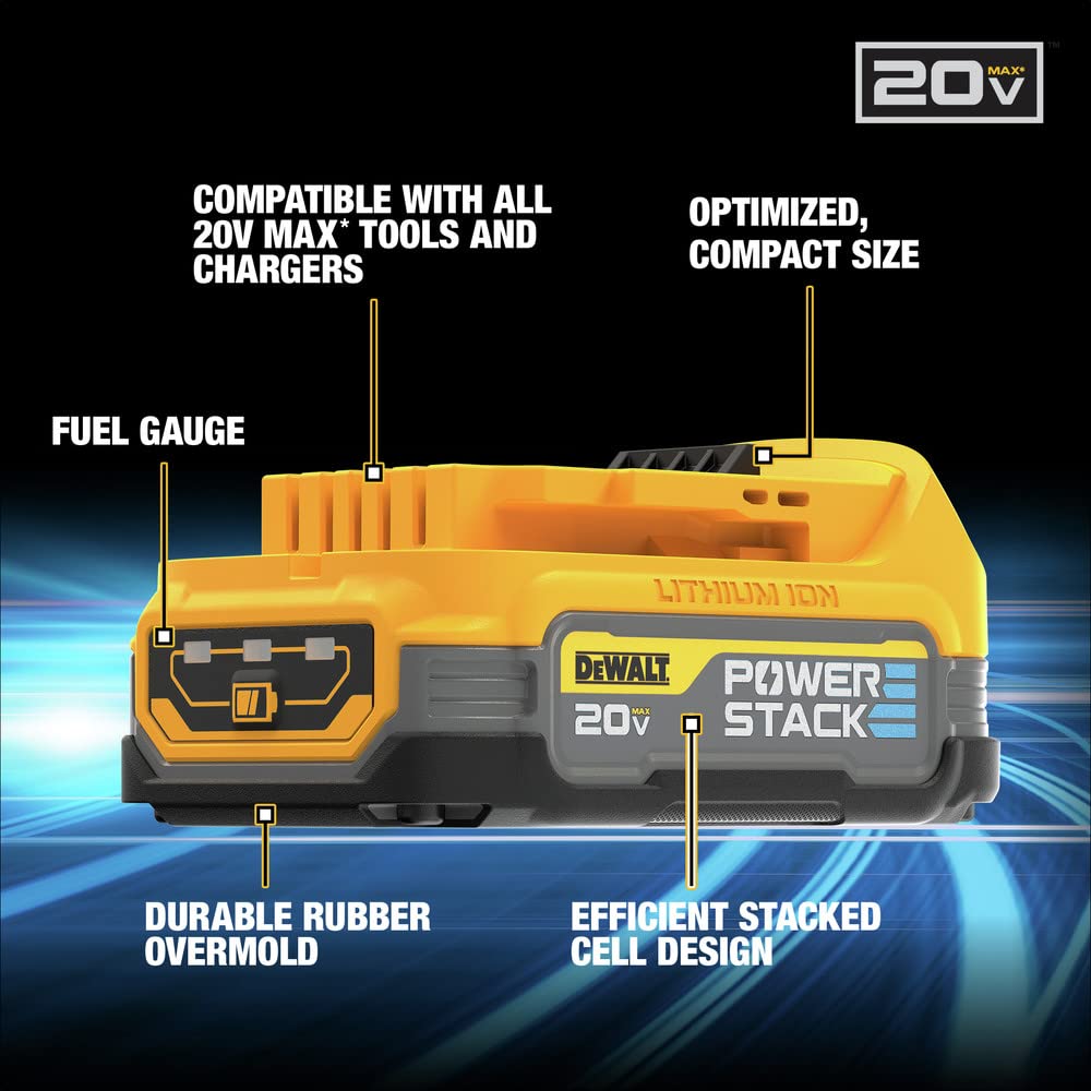 DEWALT compact ergonomic design enhances handling in confined spaces.