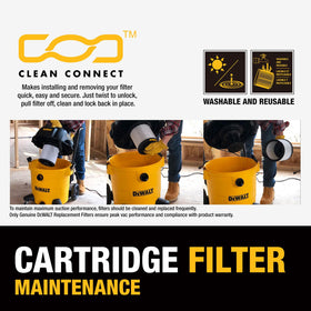 DEWALT complete accessory kit included for versatile cleaning tasks.