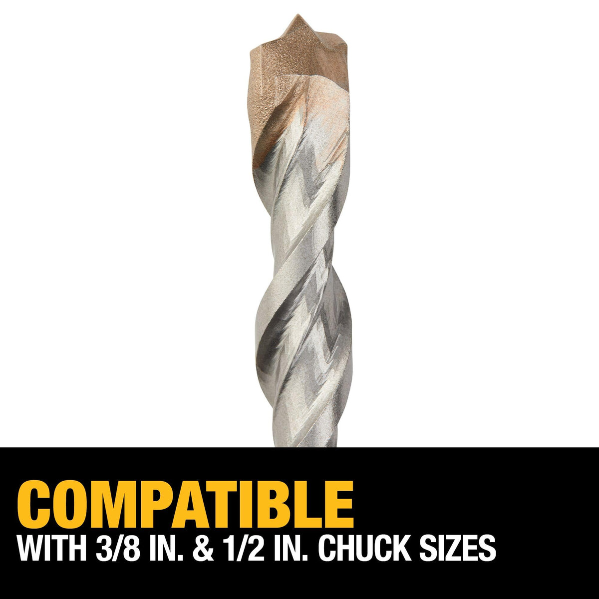 DEWALT masonry bits designed for concrete, block, and stone, ideal for anchors and precise holes.