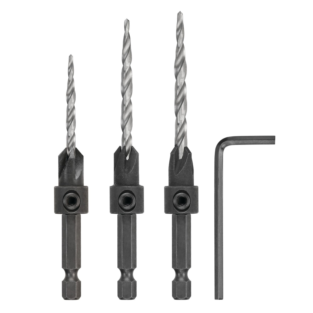 DEWALT countersink set overview with 6-8-10 bits for fast wood prep