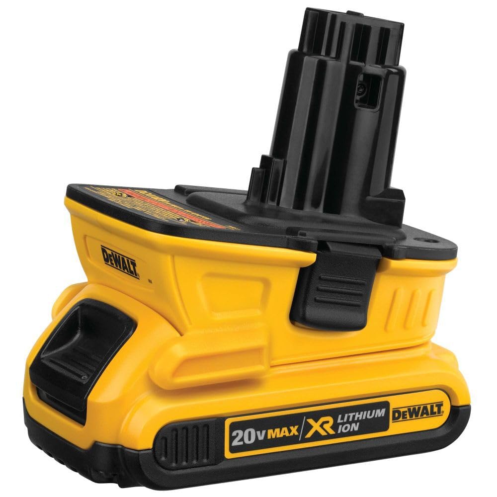 Compatibility chart image for DEWALT DCA1820 with XR batteries.