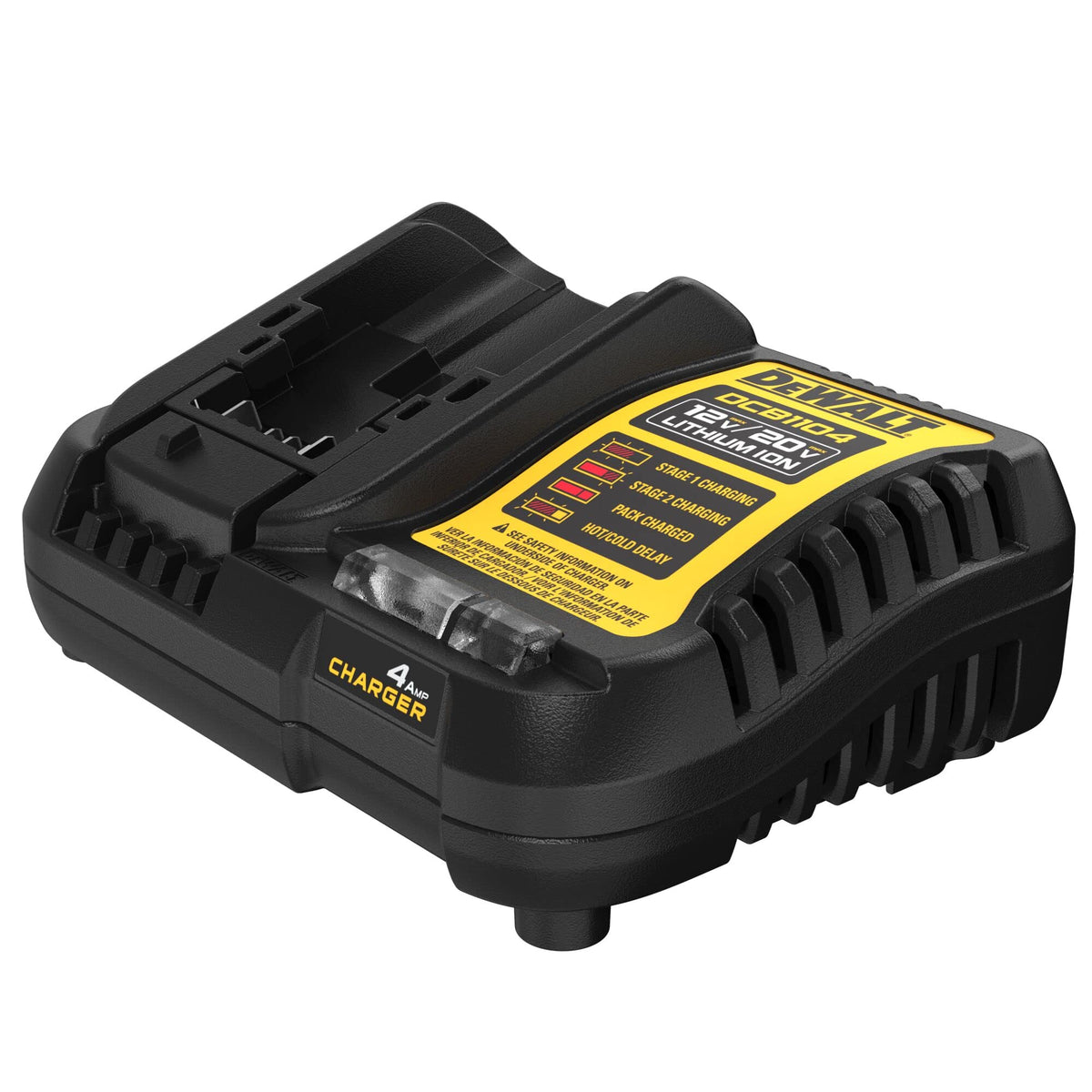 DEWALT DCB1104 compact size fits into tight workspaces.