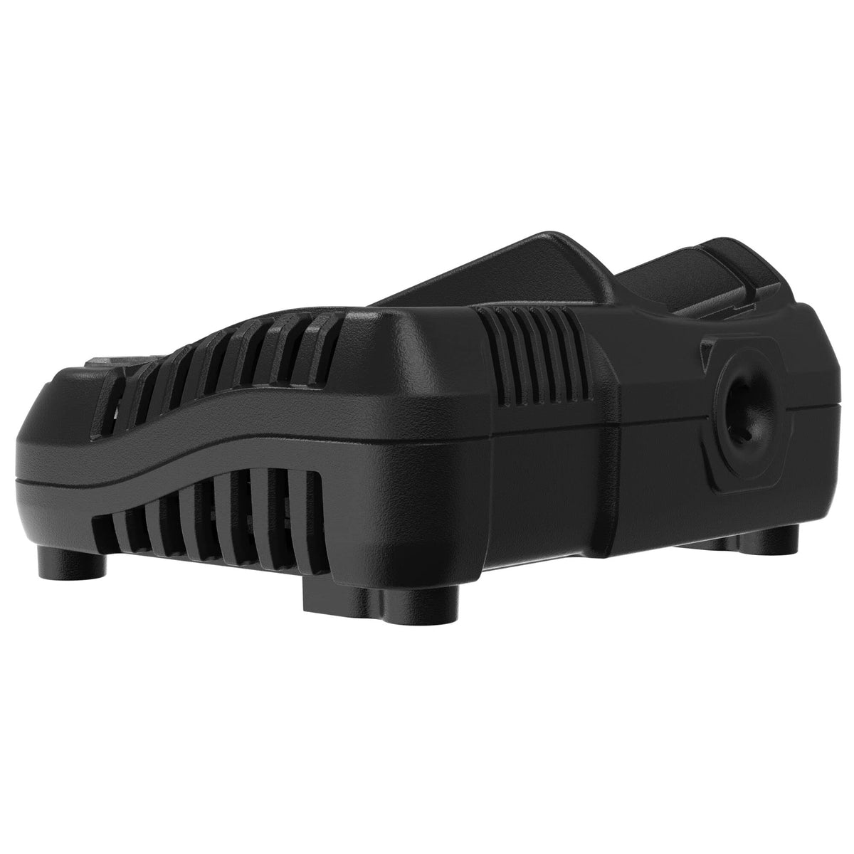 DEWALT DCB1104 in-use on job site supports quick battery swaps.