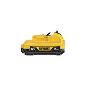DEWALT DCB122 battery in use with compact tool, quick, reliable power