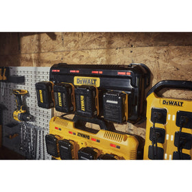 DEWALT DCB1404 packaging overview shows charger and mounting hardware