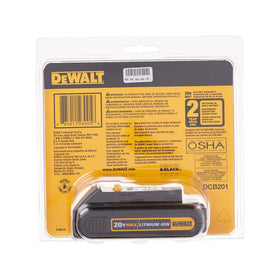 DEWALT DCB201 compatible with 20V MAX system for extended tool runtime.