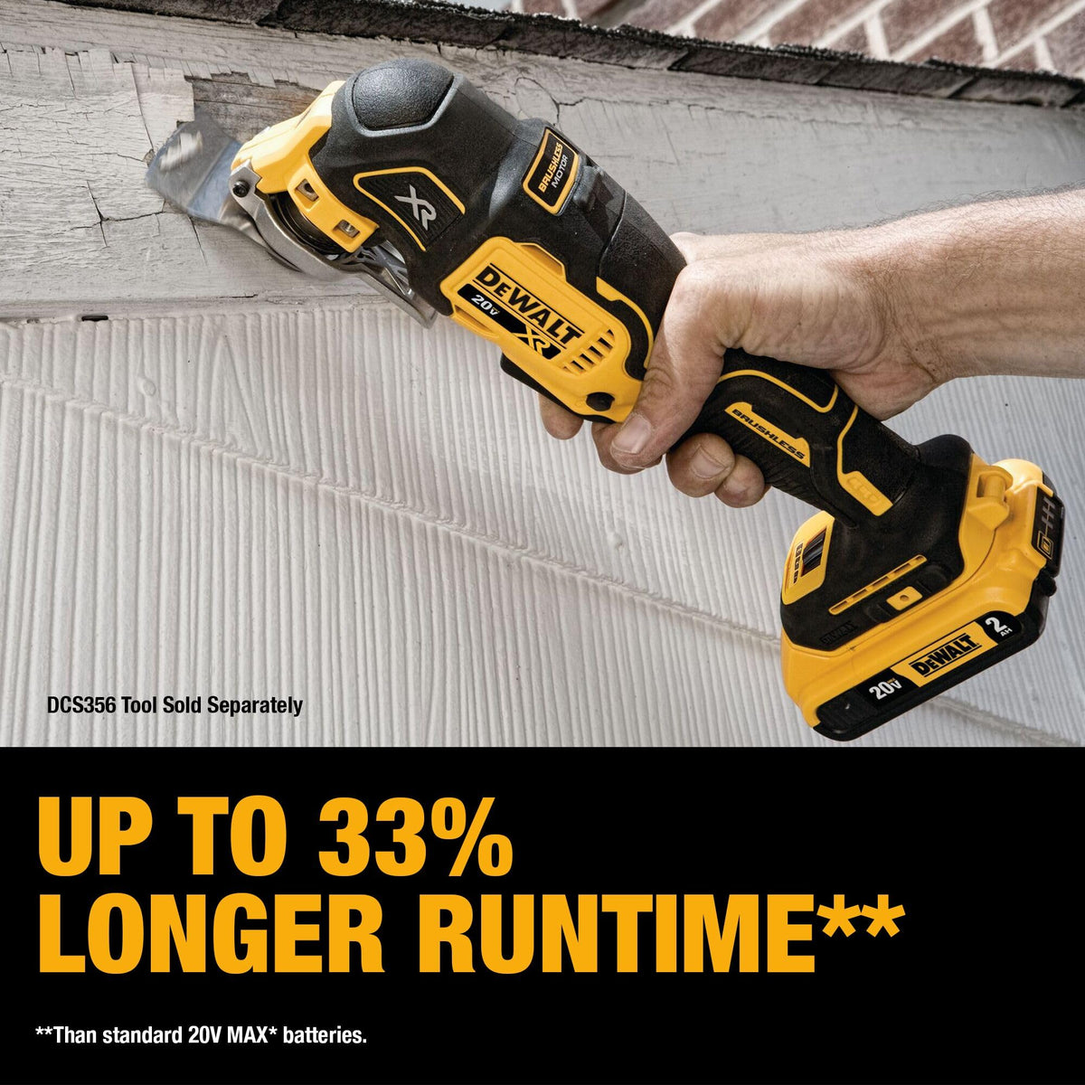 DEWALT DCB203-2 33 percent more capacity shown on packaging