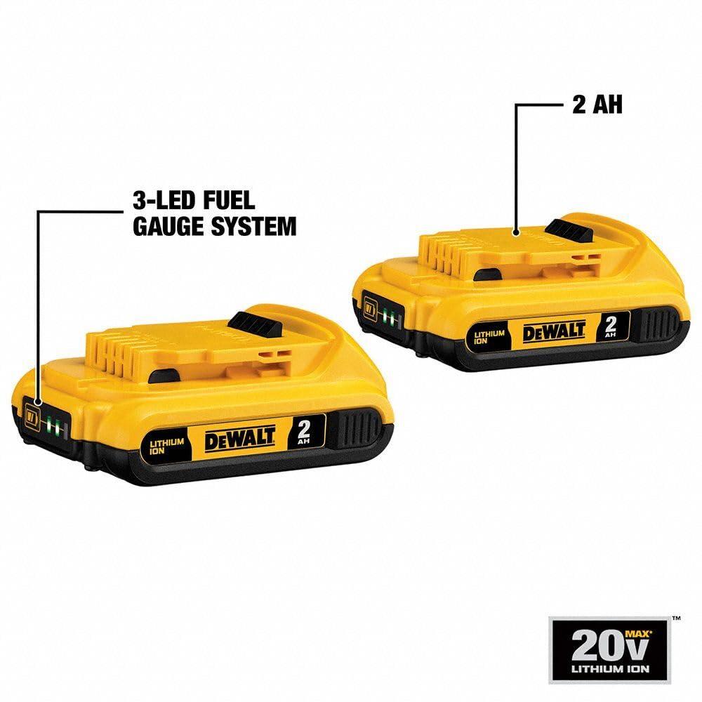 DEWALT DCB203-2 XR compact design for longer run-time