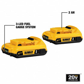 DEWALT DCB203-2 XR compact design for longer run-time