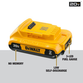 DEWALT DCB203-2 compatible with the full 20V MAX tool line