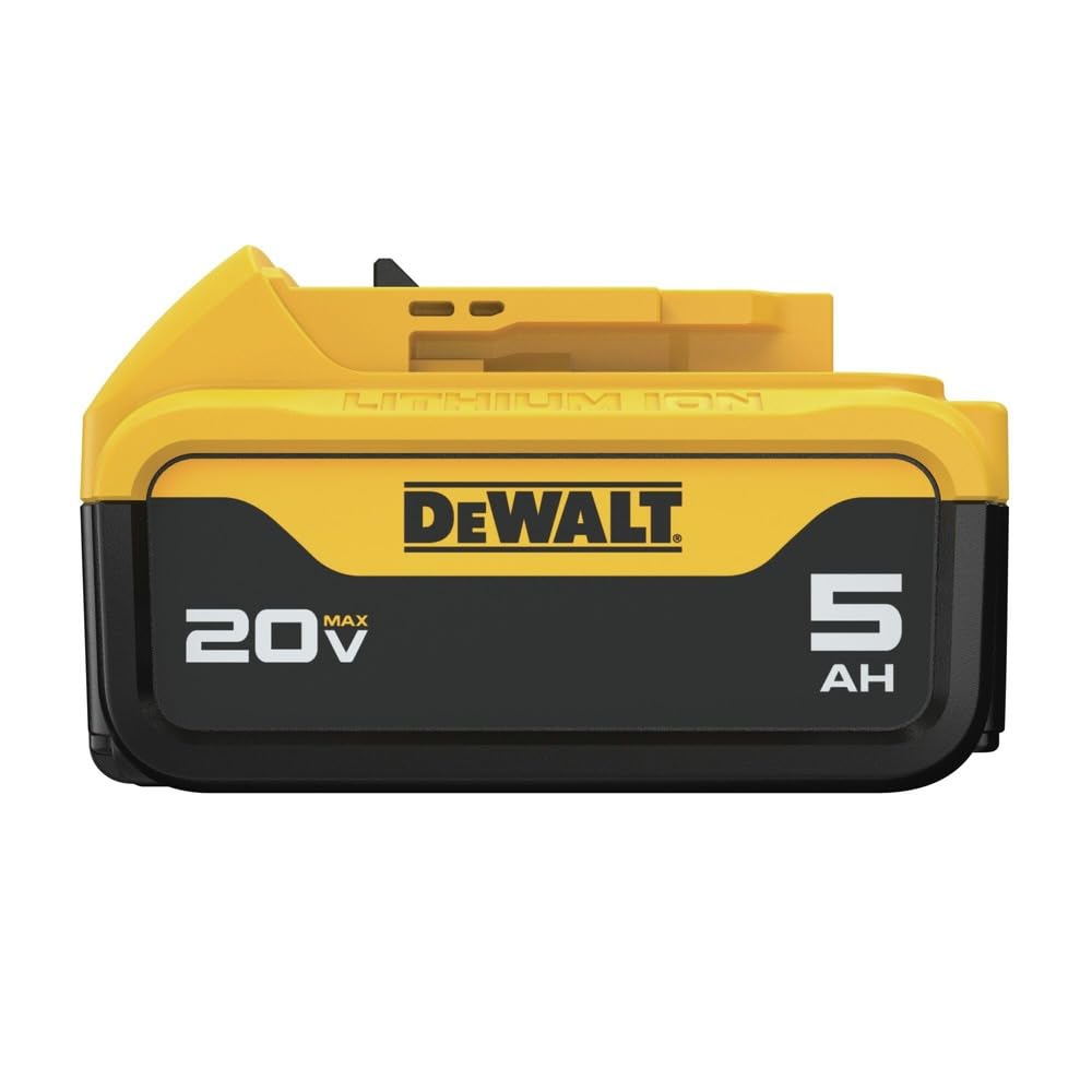 DEWALT DCB205R packaging highlights renewed status and 5Ah capacity.
